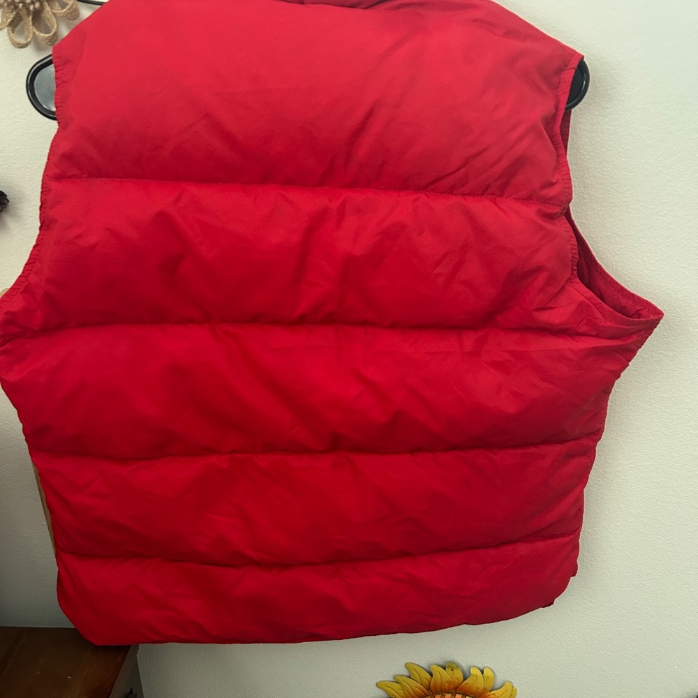 Women's LL Bean Red Puffer Vest, Size L - Picture 4 of 4